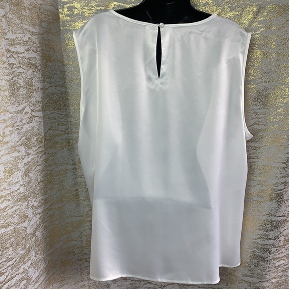 Nipon Boutique ivory satin sleeveless blouse size 3X - Picture 5 of 15
